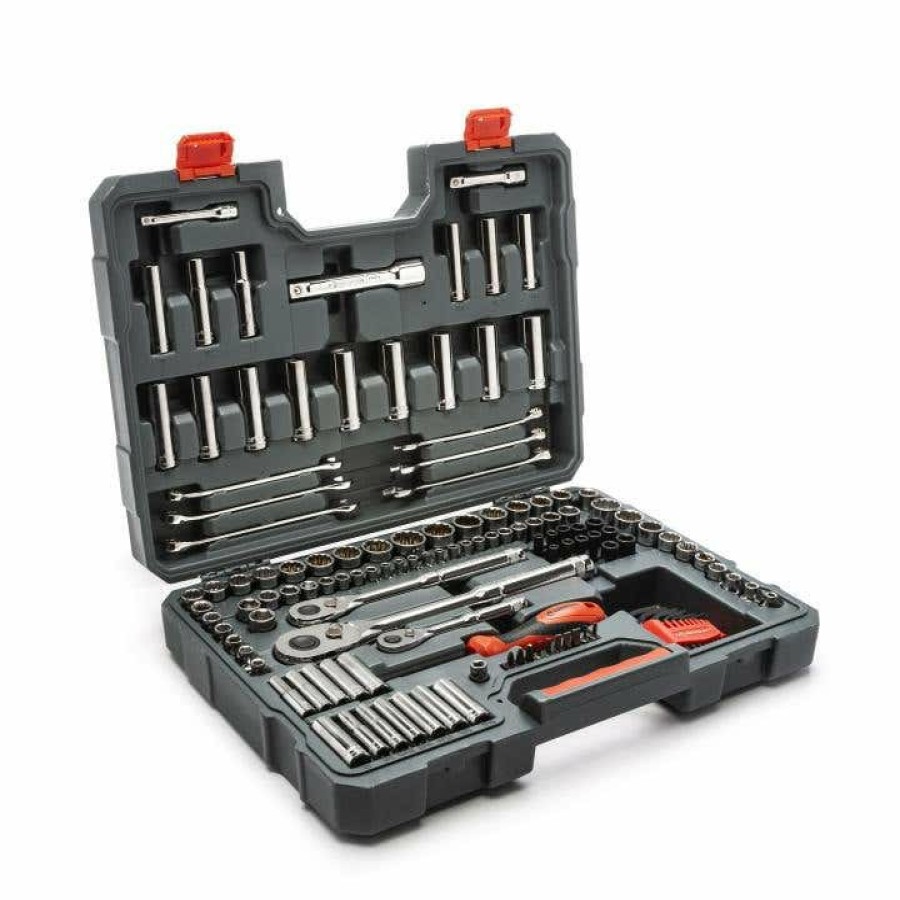 Hand Tools Crescent Tools | Crescent 142 Pc. 1/4", 3/8" & 1/2" Drive 6 & 12 Point Standard & Deep Sae/Metric Mechanics Tool Set Ctk142C