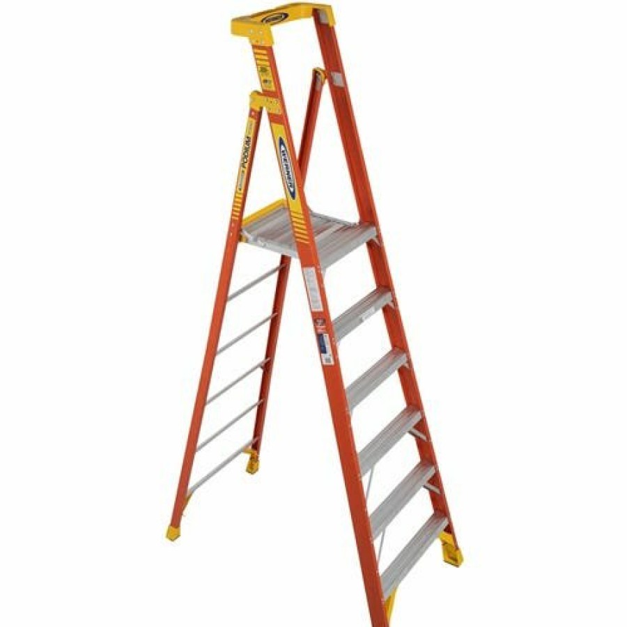 Hardware & Jobsite Supplies Werner | Werner 12' Fiberglass Podium Ladder 6' Platform Type Ia Pd6206