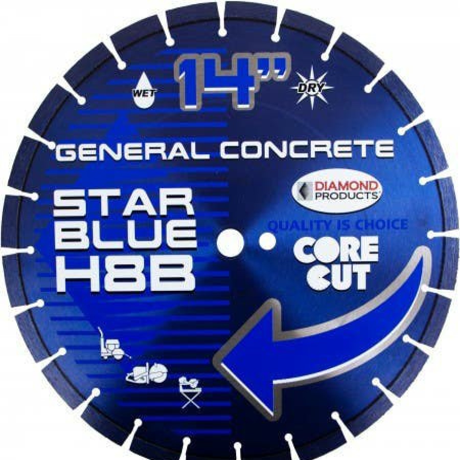 Accessories Diamond Products | Diamond Products 14" X .125" Star Blue Wet/Dry High Speed Blade H10B Asphalt 14355