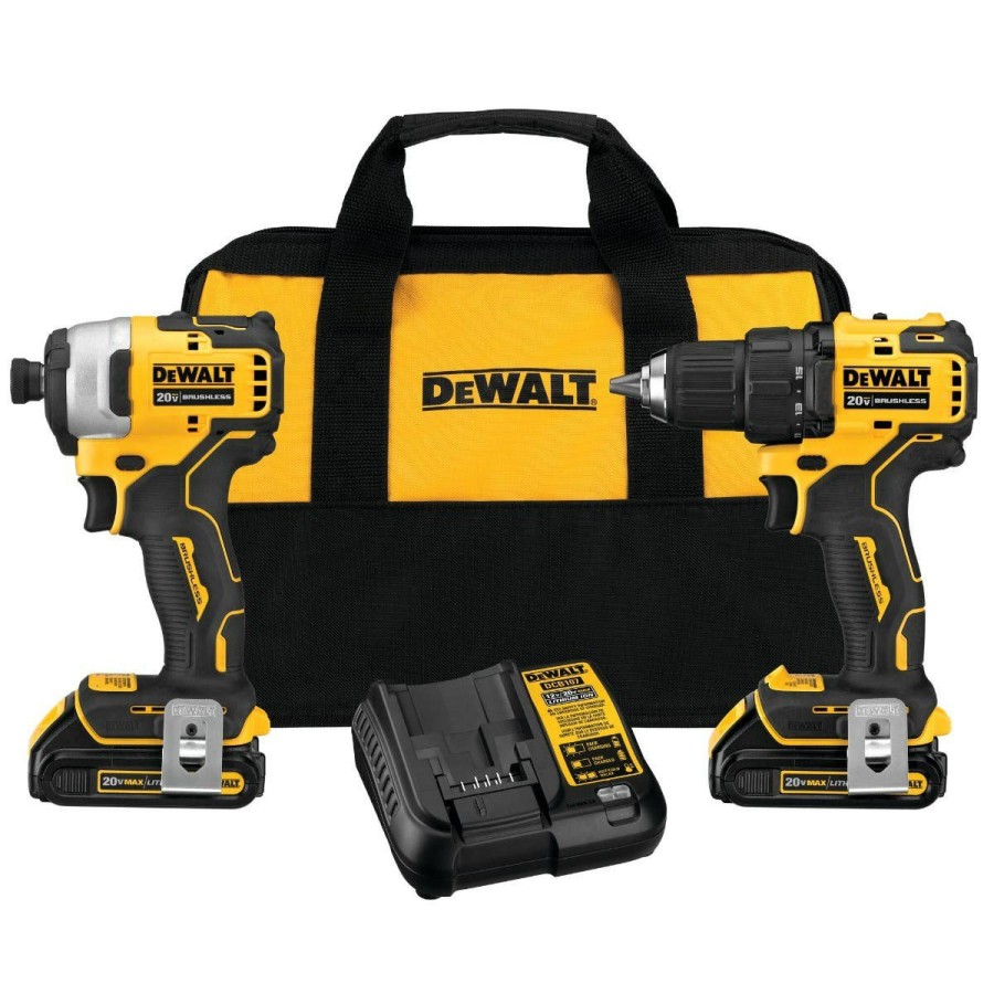 Power Tools DeWalt | Dewalt Atomic 20V Max* Brushless Cordless 2-Tool Combo Kit Dck278C2